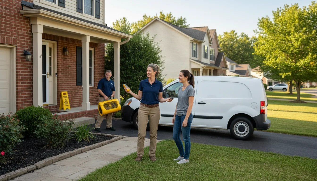 Residential water damage restoration in Muddy, IL